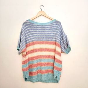 Chaps Short Sleeve Striped Sweater Size XXL